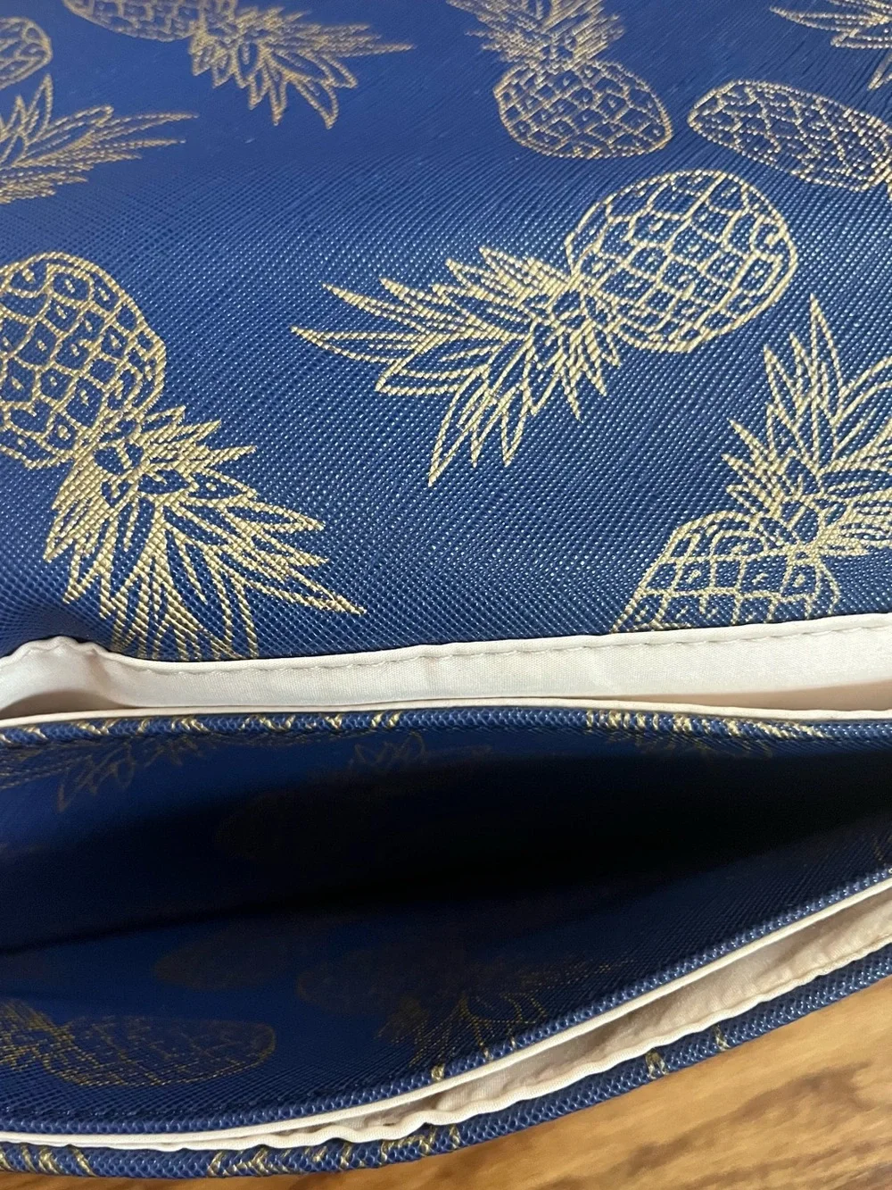 Deux Lux Navy with Gold Foil Pineapple Clutch